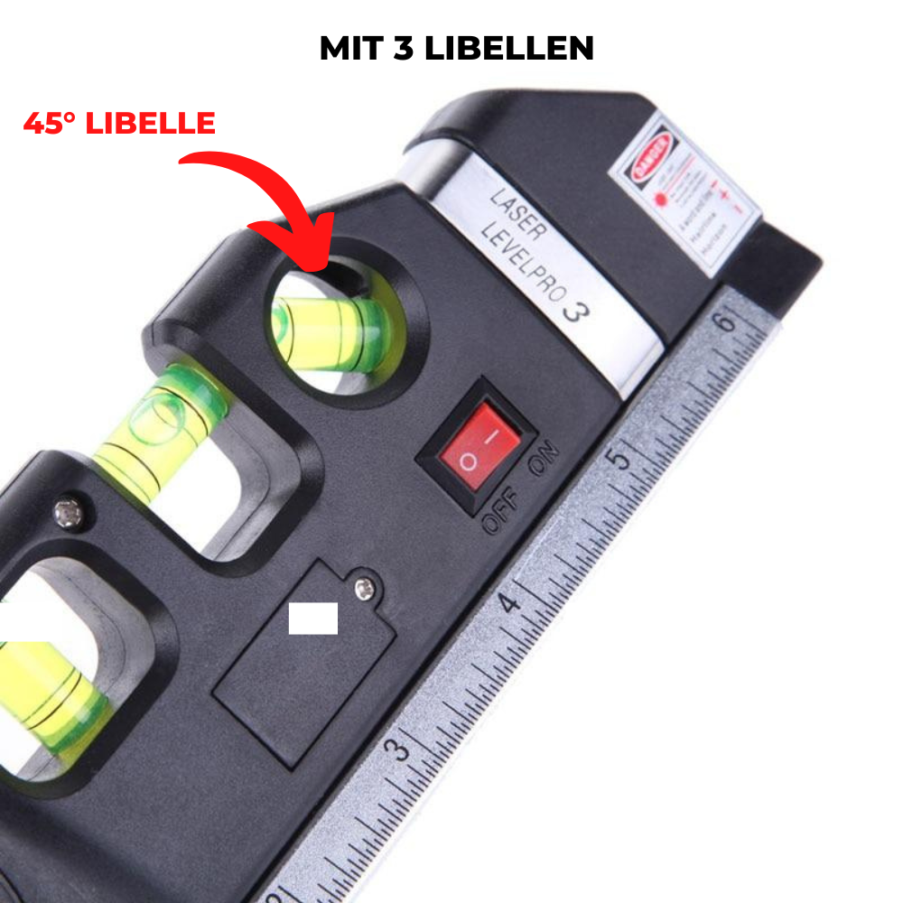 LevelPro 4 IN 1 Wasserwaage & Laser-Nivelliergerät & Maßband