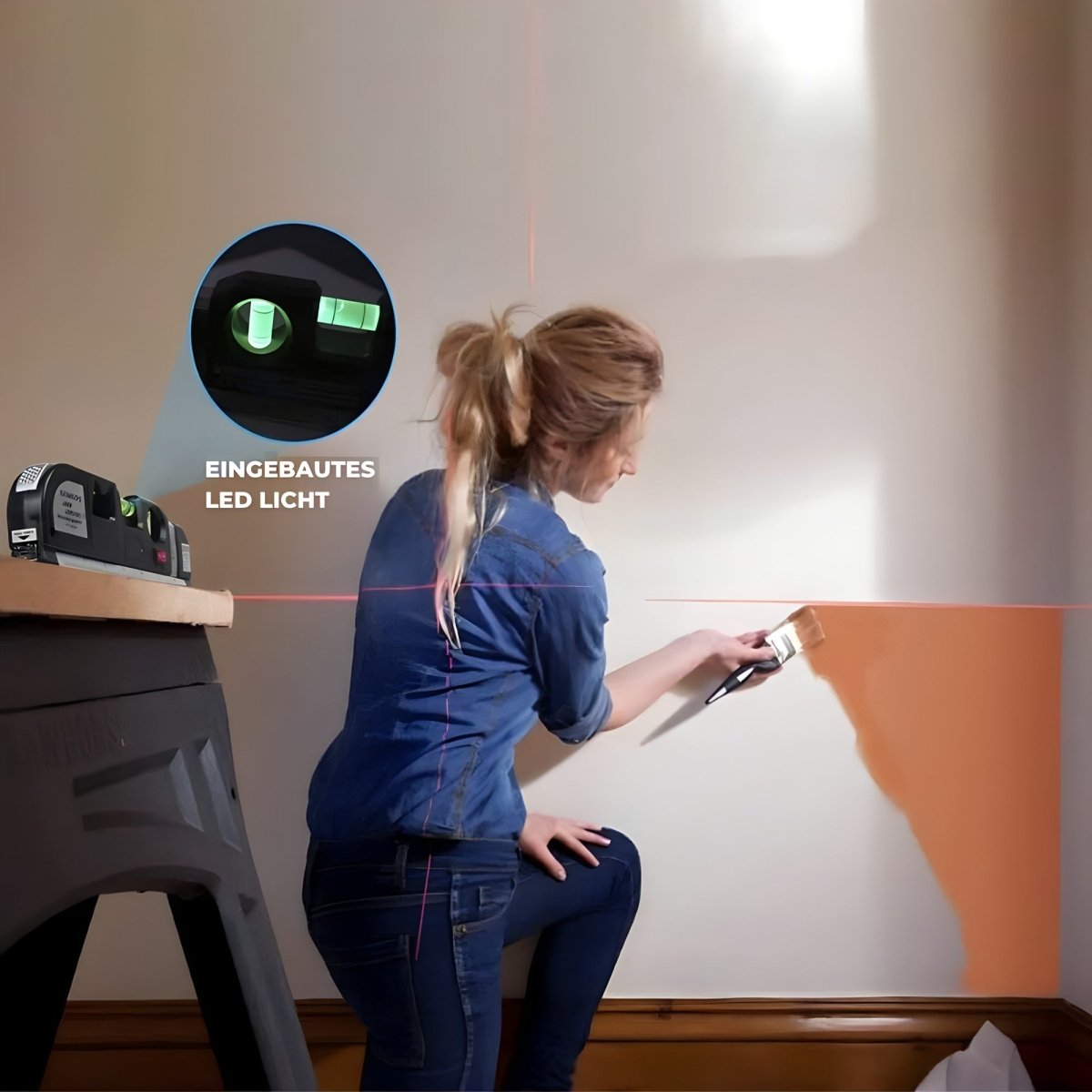 LevelPro 4 IN 1 Wasserwaage & Laser-Nivelliergerät & Maßband