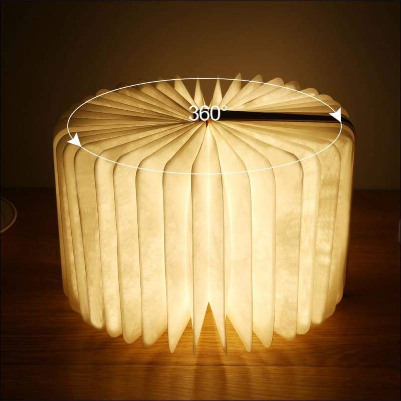 LumoBook - 360° aufklappbare Buchlampe aus Holz