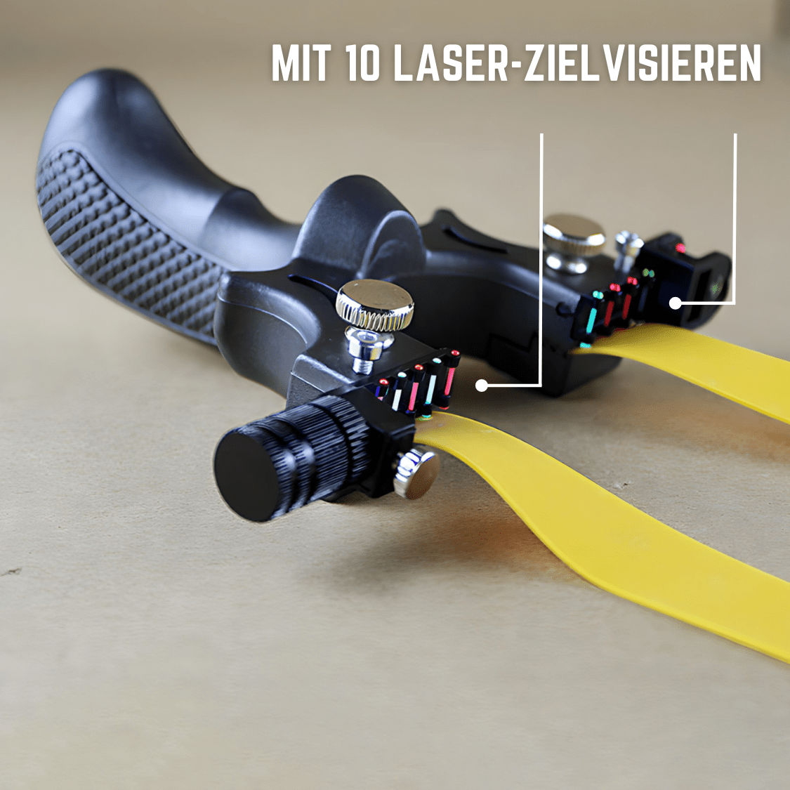 KOBRA KAY - Profi Laservisier Jagdschleuder Steinschleuder mit 50 Tonkugeln