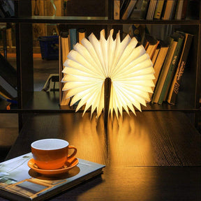 LumoBook - 360° aufklappbare Buchlampe aus Holz